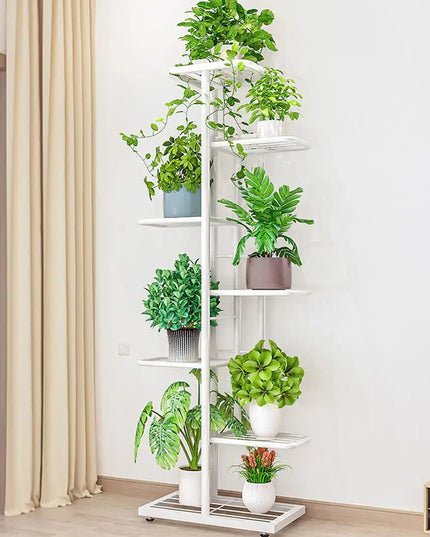 Metal Plant Stand 7 Tier 8 Potted Flower Pot Holder Shelf, Plant Shelf Corner Display Rack For Patio Garden Balcony Living Room