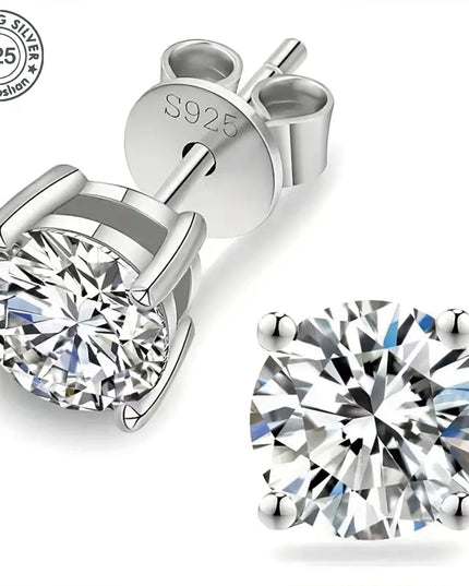 925 silver, moissanite stud earrings, men's earrings, women's earrings, set with 6/7/8mm moissanite, simple and small style, sui