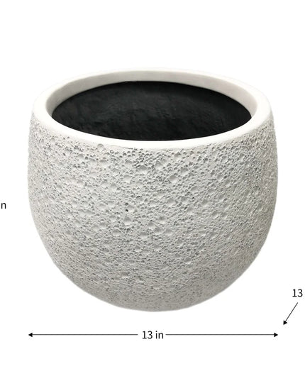 Durable 13 Inch Resin Moon Planter Weatherproof Outdoor Decor with Drainage Holes Unique Round Garden Planter Magical Design