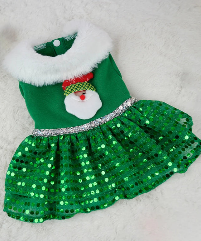 Dog Christmas Costume Skirt Christmas Bling Dog Dress Christmas Theme Dog Dress Outfit Christmas Dress Up Supplies