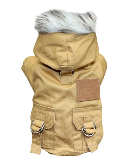 Pet Dog Jacket With Harness Winter Heavy Hiking Coat Dog Warm Hoodie Vest Windproof Outdoor Jacket For Small Medium Large Dog