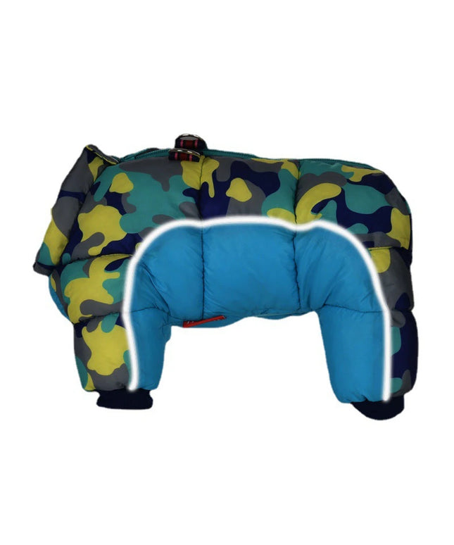 Fullbody Small Dog Coat Warm Fleece Puppy Jacket Dog Winter 4-Leg Puffer Coat Reflective Turtleneck Dog Snow Jacket Snowsuit