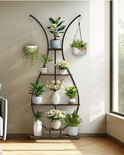 Large Vase Shaped Plant Stand 5 Tier Planter Display Rack Garden Flower Pot Holder for Home Patio Decor