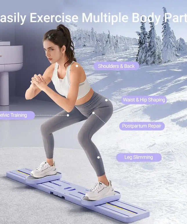 "Foldable 3-in-1 Ski Trainer: Leg, Pelvic & Hip Strengthener for Postpartum Women, Home Gym Equipment"