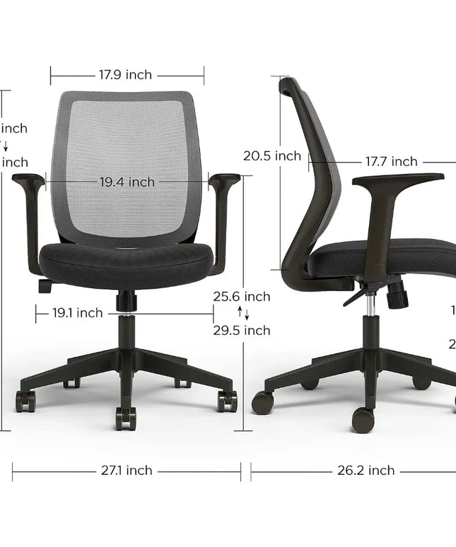 Staples Mesh Back Swivel Office Chair, Ergonomic Fabric Seat, Adjustable Height,Tilt Tension and Tilt Lock, Perfect as an Office