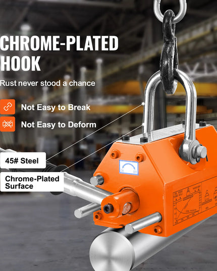 SucceBuy 100KG-2000KG Permanent Magnetic Lifter Pulling Capacity 2.5 Safety Factor Neodymium & Steel Lifting Magnet Lift Magnets