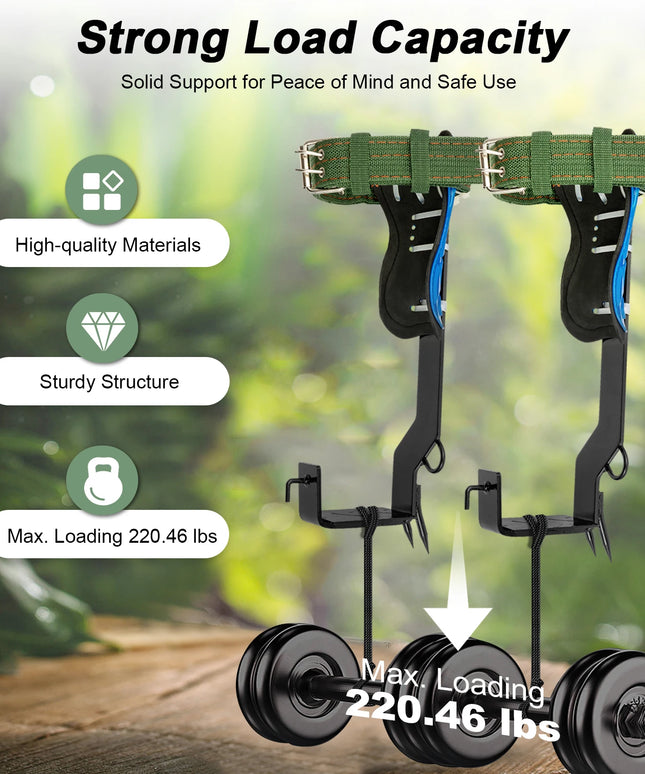 1 Set Portable Tree Climbing Spike Set with Safety Belt Practical Climbing Tree Spikes Straps Climb Trees Rope Tool