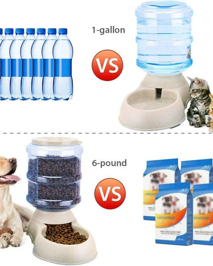 6Meal Automatic Pet Feeding Solution with Integrated Water Dispenser for Cats and Dogs in Set Includes Food Scoop Ideal for Sma