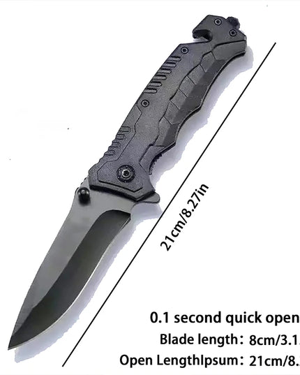 Multi functional outdoor camping knife with safety lock, foldable blade and sharp pocket tactical knife, suitable for fishing