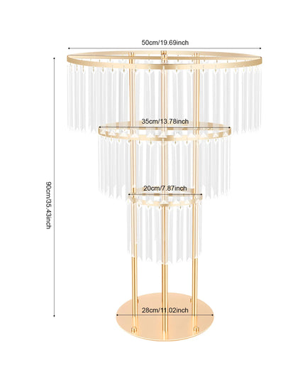 3-Tier/4-Tier Gold Crystal Flower Stand Electroplated Iron Freestanding for Wedding Party Event Decoration