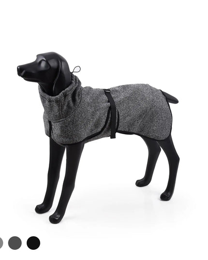 XL Water-Resistant Softshell Dog for  /Fall - High Neck Outdoor Sports Coat, Cold Weather Pet Apparel (Deep Gray)
