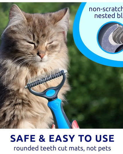 Deshedding Brush DoubleSided Undercoat Rake for Dogs Cats Shedding Comb and Dematting Tool for Grooming Extra Wide Ideal for Da