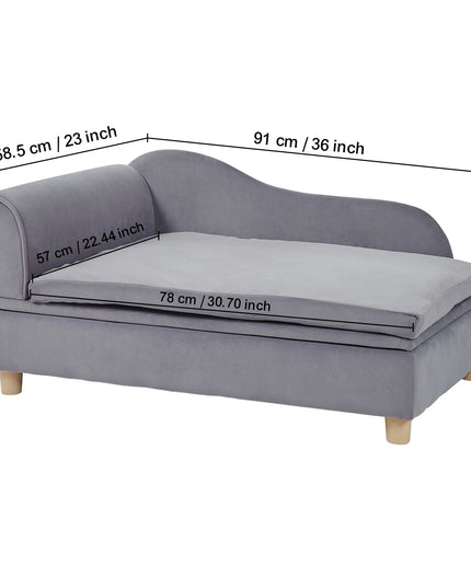 SucceBuy Pet Sofa Dog Couch for Medium-Sized Dogs and Cats Soft Velvety Dog Sofa Bed for Living Room Bedroom Pet Store or Clinic