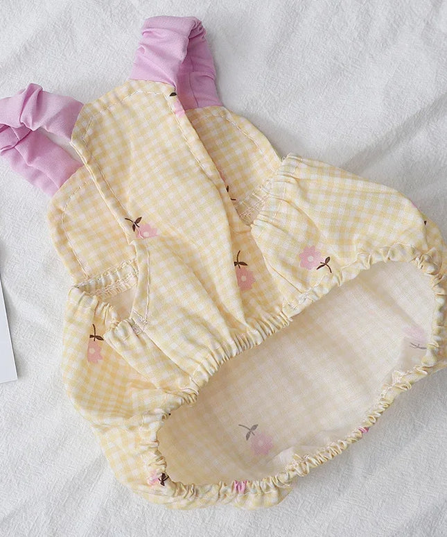 Summer Dogs Clothes Small Chihuahua Vest Flower Skirt Dogs Plaid For Clothing Dog Small Dress Suspender Cute Print Pet Dresses