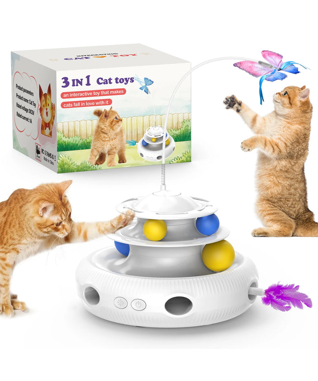 Chargeable Cat Laser Interactive Indoor Cat Puzzle Pet Toys Automatic USB Cat Teaser Pet Toys Smart Cat Feather