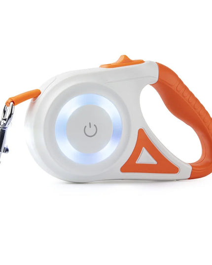 5M Automatic Retractable Dog Leash with Led Flashlight Durable Nylon Lead for Pet Dogs Adjustable Walking Running Rope
