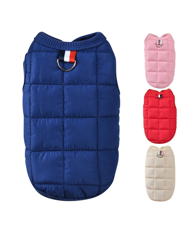 Winter Warm Cotton Padded Jacket Windproof Simple Dogs Vest Coats For Small Medium Dog Puppy French Bulldog Pet Dogs Clothing