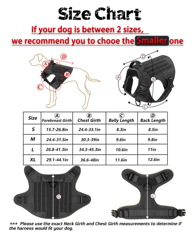 Military Dog Harness Leash Bags Set Pet Tactical Vest Harnesses Walking Training Hunting For Large Dogs German Shepherd