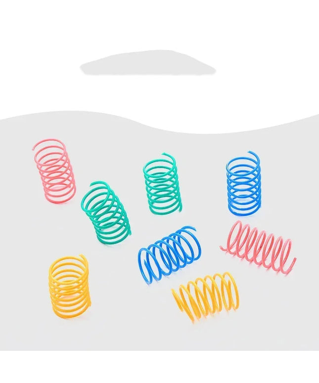 20pcs Cat Spring Toys Plastic Colorful Coil Spiral Springs Cat Toy Kitten Playing Interactive Toys Pet Accessories Set Favor Toy