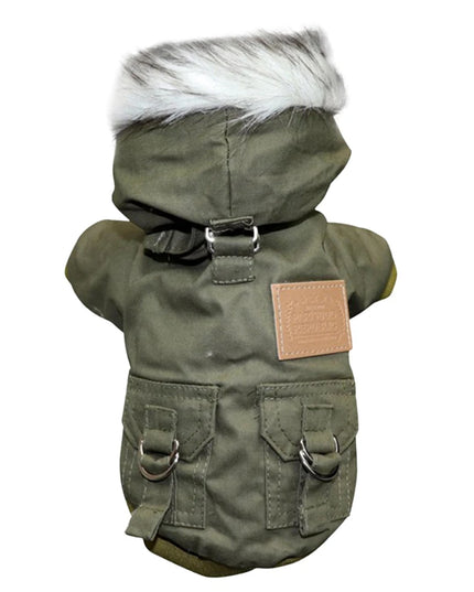 Pet Dog Jacket With Harness Winter Heavy Hiking Coat Dog Warm Hoodie Vest Windproof Outdoor Jacket For Small Medium Large Dog