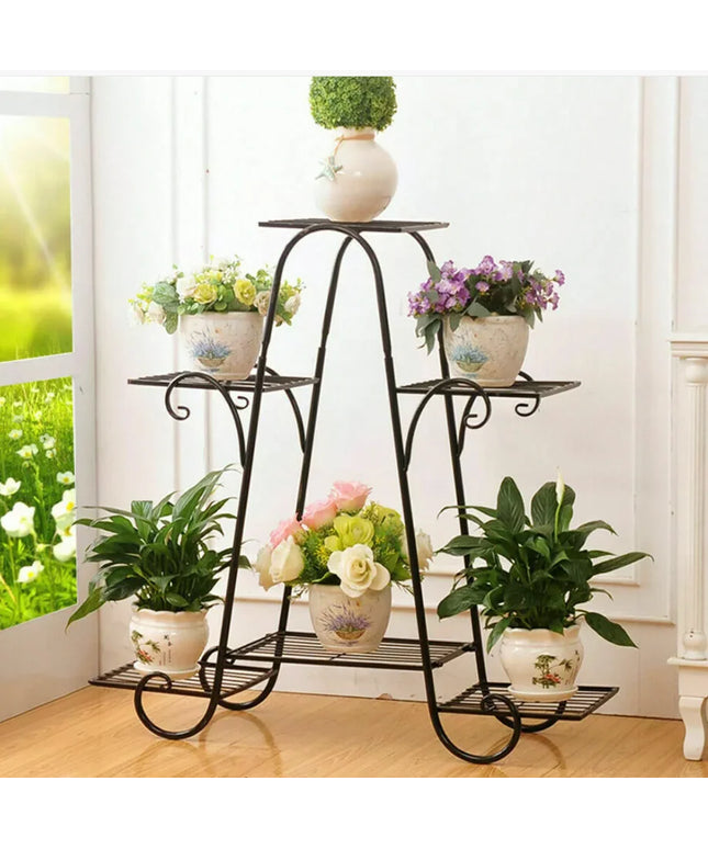 Metal Plant Pot Stand Indoor Outdoor Plant Display Rack Garden Shelf Flower Stands Tiered Plants Holder