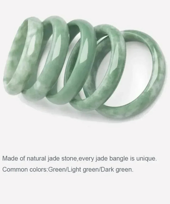 Natural Jade Bangle Bracelet for Women Classcial Retro Chinese Style Hand Jade Bracelets with Certificate and Gift Box