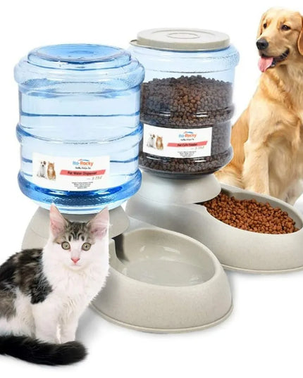 6Meal Automatic Pet Feeding Solution with Integrated Water Dispenser for Cats and Dogs in Set Includes Food Scoop Ideal for Sma