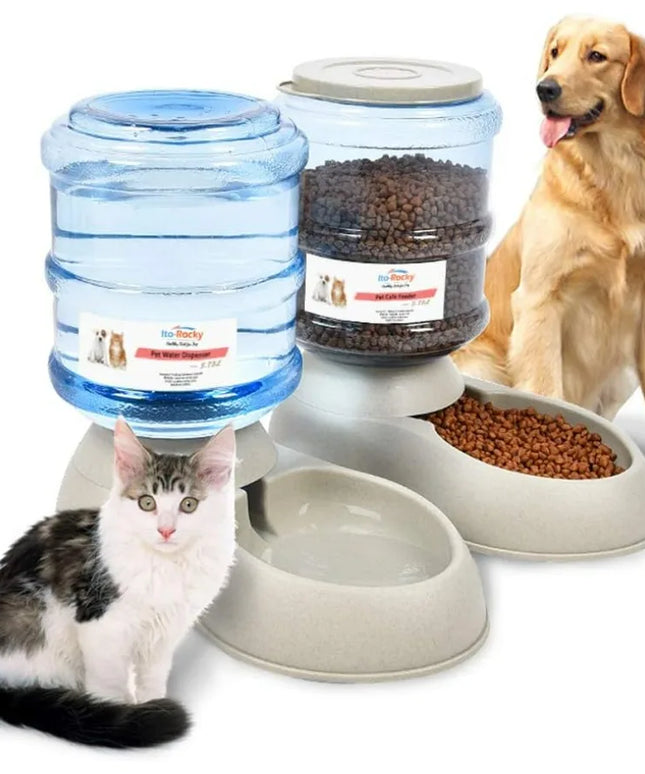 6Meal Automatic Pet Feeding Solution with Integrated Water Dispenser for Cats and Dogs in Set Includes Food Scoop Ideal for Sma