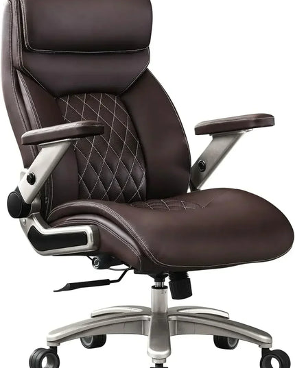 Big and Tall Office Chair, Executive , Adjustable Lumbar Support 3'' Double Space Wheel, Managerial Home Desk Chair, Heavy Duty