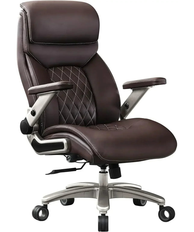 Big and Tall Office Chair, Executive , Adjustable Lumbar Support 3'' Double Space Wheel, Managerial Home Desk Chair, Heavy Duty