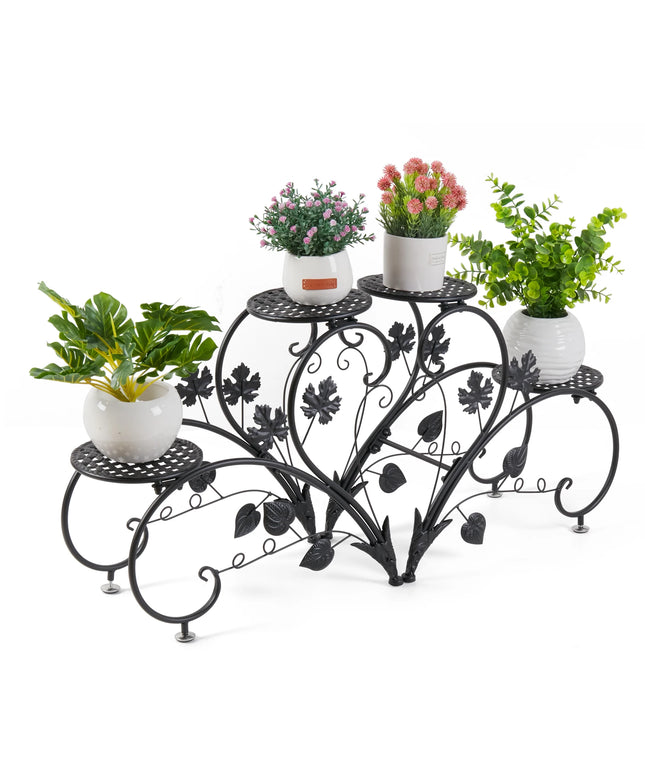 4 Potted Flower Stand Plant Holder Window Plant Pot Shelf Desk Plant Stand Indoor Outdoor Plant Display Garden Patio