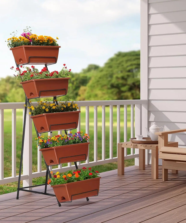 Vertical Garden Bed, 5th Floor, Vertical Elevated Garden, Flower Pot, Outdoor Herbal Garden, Flower Pot, Layered Flower Pot Box