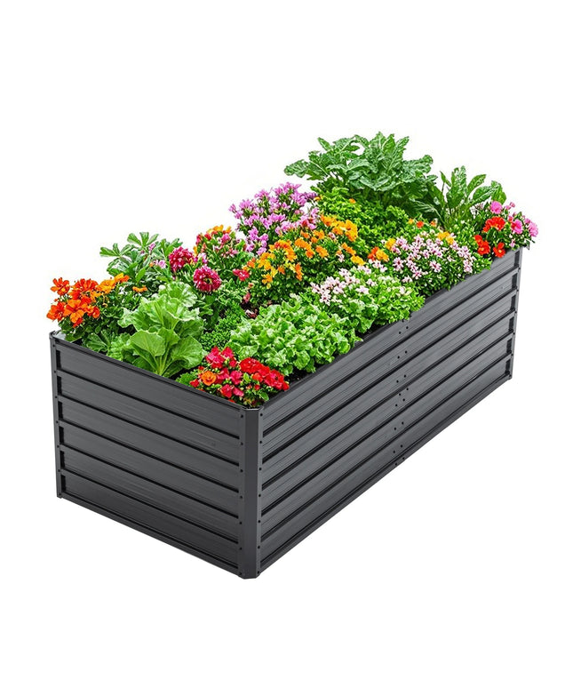 6x3x2 FT Metal Raised Garden Bed, Outdoor, Reinforced, Galvanized, Rustproof, Colored Steel Planter Boxes for Vegetables