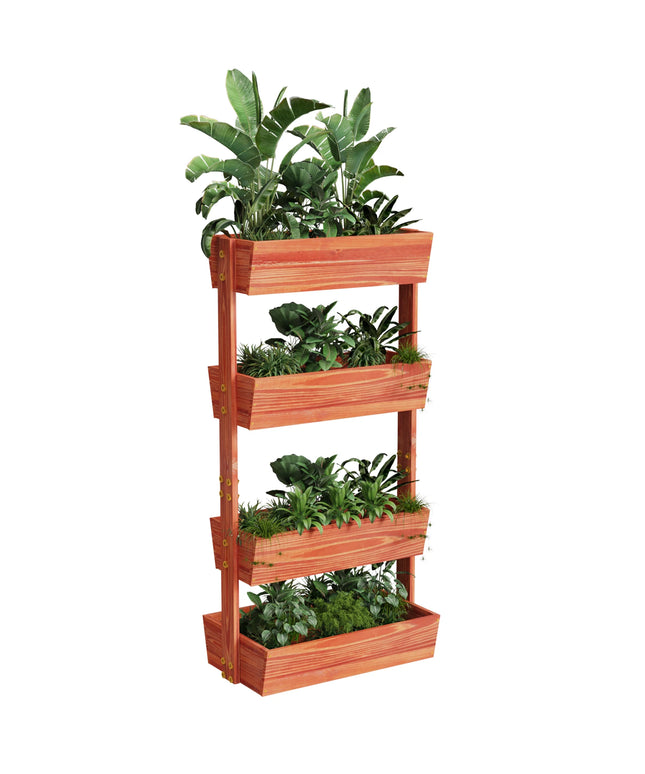 Extra Large 4Tier Raised Garden Bed Thicken Solid Wood Vertical Garden Elevated Planter Box Removable Container Box