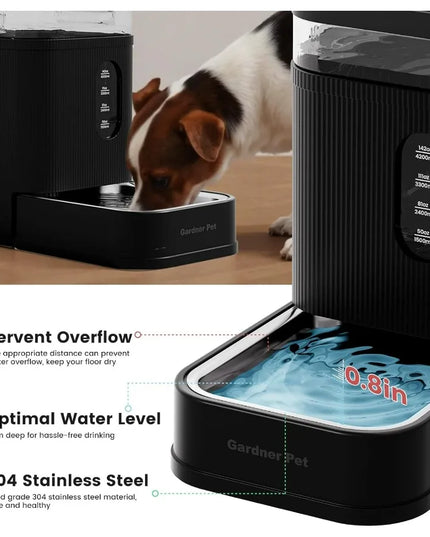 Automatic Dog Water Dispenser with Gravity Feeding System and Stainless Steel Bowl for Large Pets 6.5L HighCapacity BPAFree Wat
