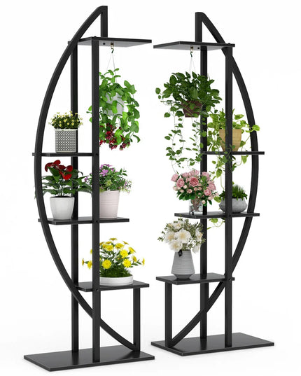 Tribesigns 5-Tier Plant Stand Pack of 2, Multi-Purpose Curved Display Shelf Bonsai Flower Plant Stand Rack for Indoor Garden