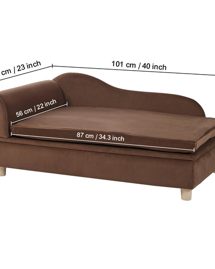 SucceBuy Pet Sofa Dog Couch for Medium-Sized Dogs and Cats Soft Velvety Dog Sofa Bed for Living Room Bedroom Pet Store or Clinic