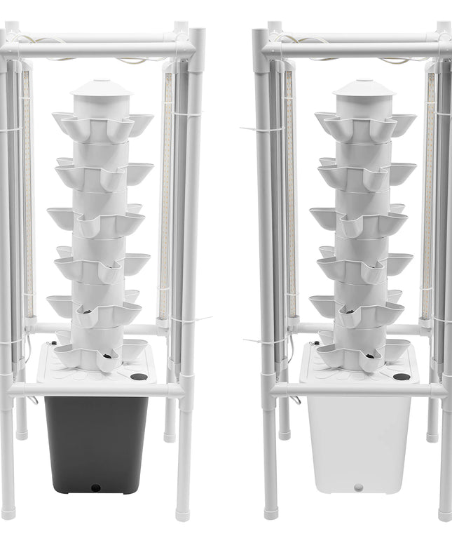 30-Holes Hydroponic Garden Vertical Tower with Growing Light |Growing System Vegetable Planter for Balcony Garden Greenhouse