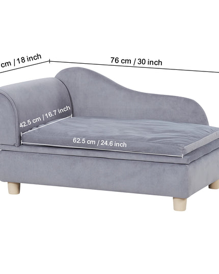 SucceBuy Pet Sofa Dog Couch for Medium-Sized Dogs and Cats Soft Velvety Dog Sofa Bed for Living Room Bedroom Pet Store or Clinic