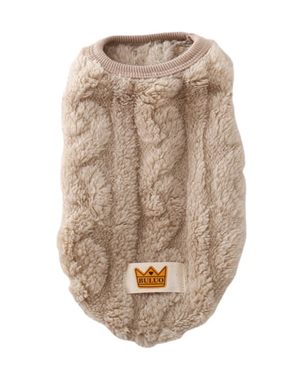Solid Cute Wavy Double-sided Puppy Kitten Warm Coat Sweater Autumn Winter Fleece Pullover Pet Clothes for Small Medium Dogs Cats
