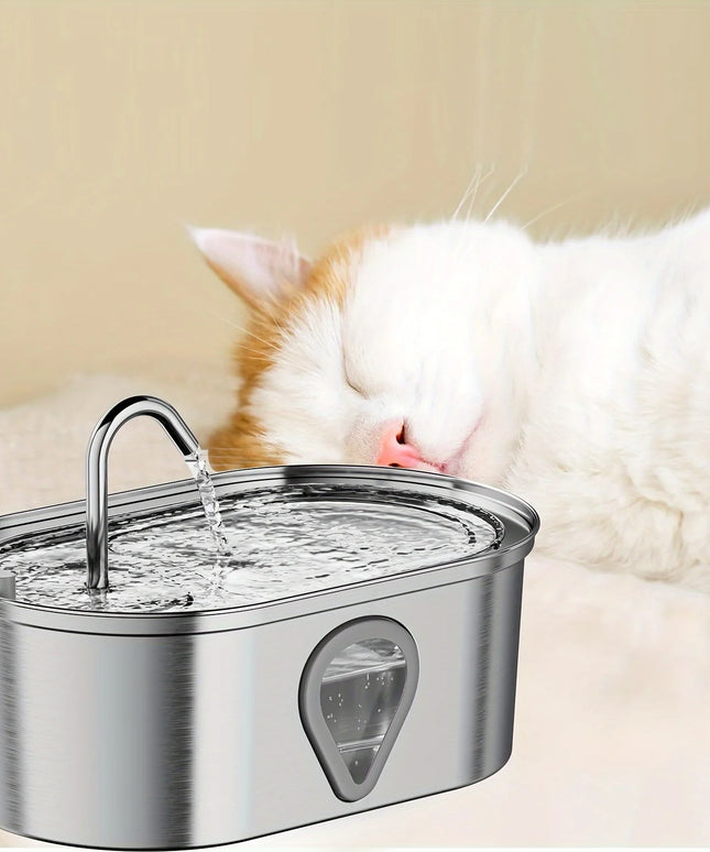 3.5L large capacity pet water dispenser automatic stainless steel cat water fountain with LED Lighting