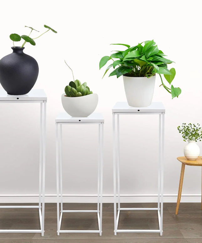 3Pcs Metal Geometric Flower Pot Rack Holder Plant Display Stand Home Decor Column Flower Stand For Wedding Party Centerpiece
