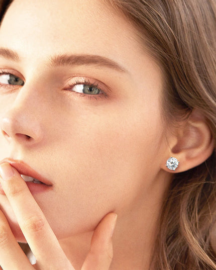 925 silver, moissanite stud earrings, men's earrings, women's earrings, set with 6/7/8mm moissanite, simple and small style, sui