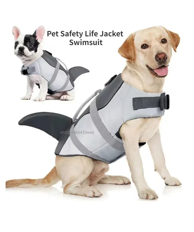 Shark Dog Life Jacket Enhanced Buoyancy Small Dogs Swimming Clothes Safety Vest with Handle for Medium Large Dogs Surfing