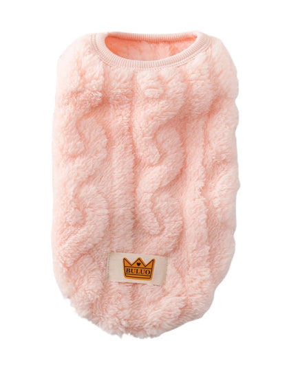 Solid Cute Wavy Double-sided Puppy Kitten Warm Coat Sweater Autumn Winter Fleece Pullover Pet Clothes for Small Medium Dogs Cats