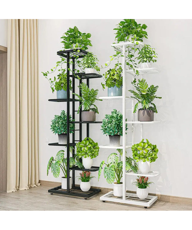 Metal Plant Stand 7 Tier 8 Potted Flower Pot Holder Shelf, Plant Shelf Corner Display Rack For Patio Garden Balcony Living Room