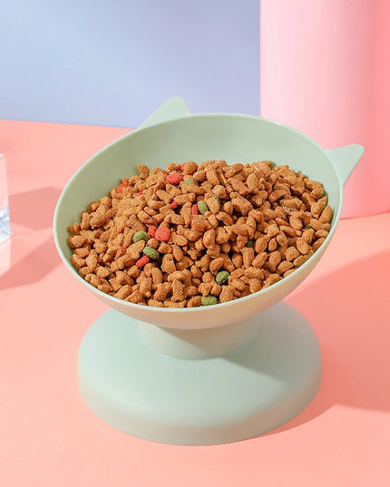 Cat pet feeding and drinking bowl, dog bowl, cat bowl, high footed slanted mouth bowl, pet supplies