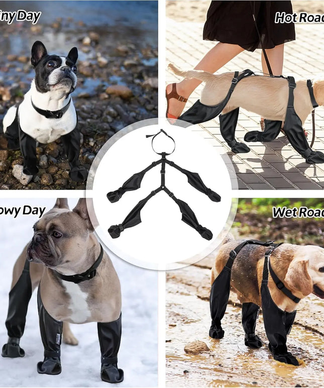 Outdoor Walking Dog Boot Leggings for Small Medium Large Dogs Suspender Boots Waterproof Snowy Dog Paw Protects Boot Covers