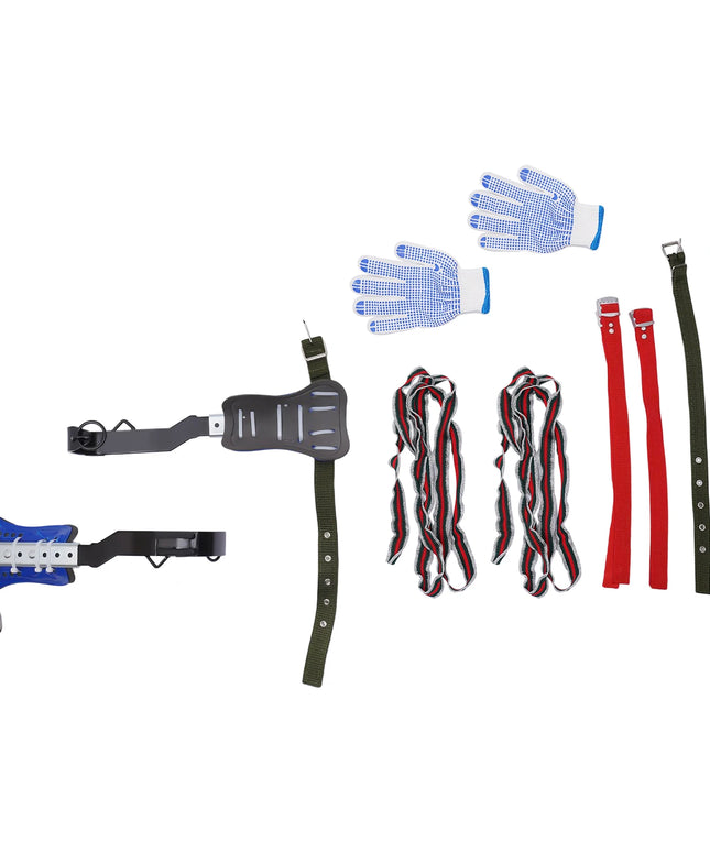 Tree Climbing Spike Set Adjustable Pole Climbing Gear Kit with Safety Belt & Straps