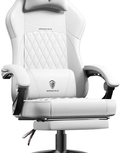 Gaming Chair with Pocket Spring Cushion, Ergonomic Computer Chair with Massage Lumbar and Footrest for Adults, High Back Game C